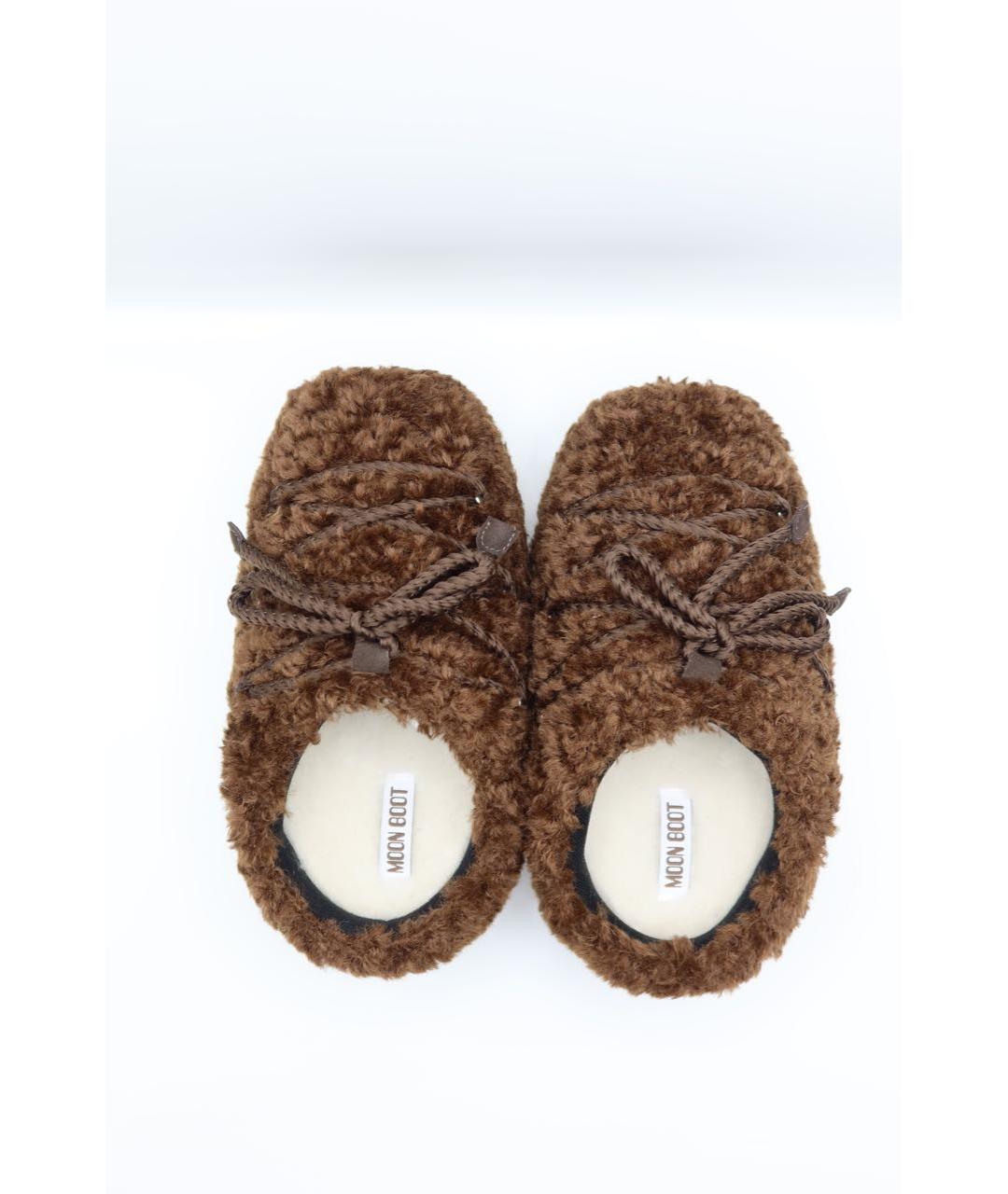 MOON BOOT Коричневые текстильные ботинки, фото 6
