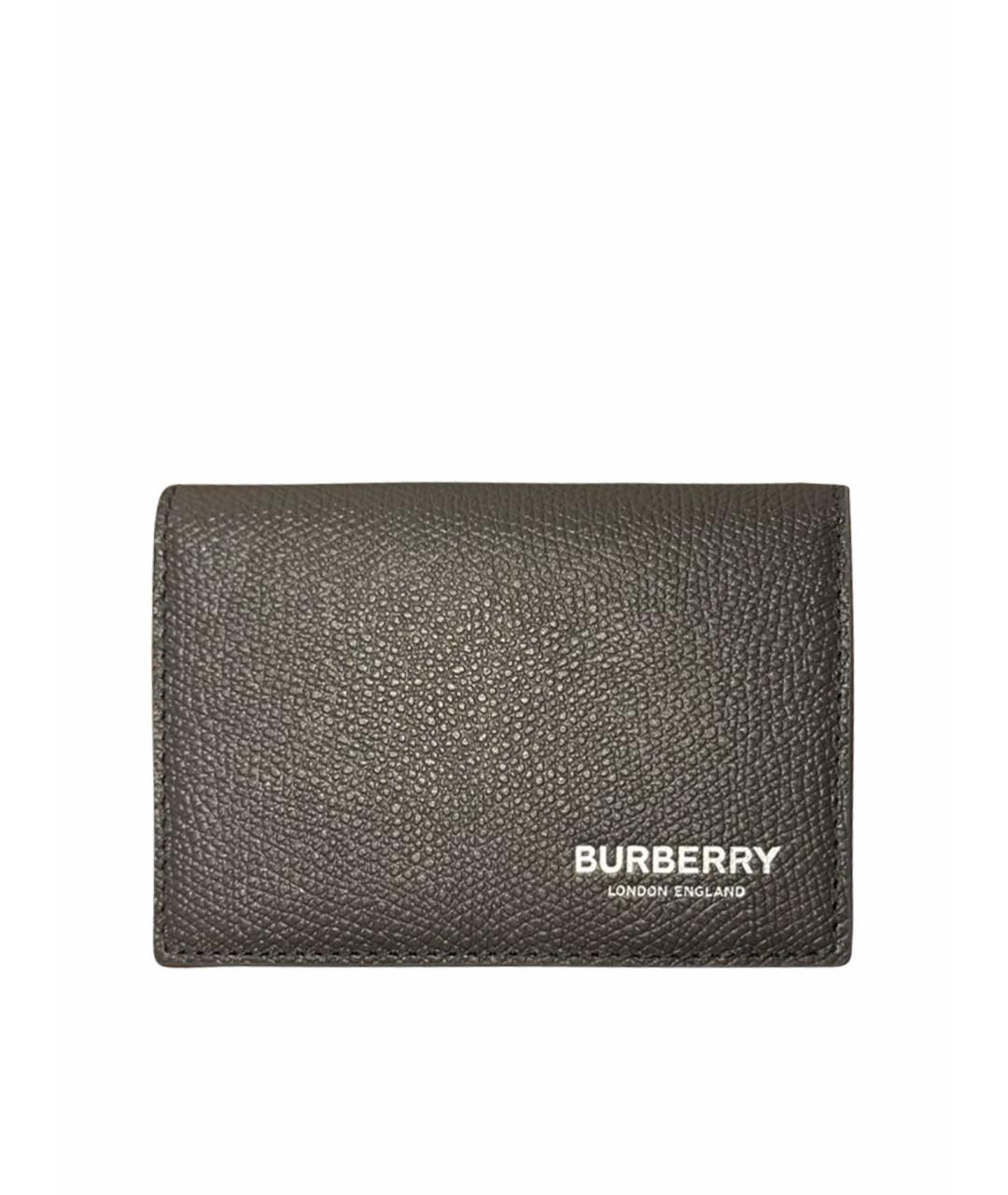 BURBERRY Серый кожаный кардхолдер, фото 1