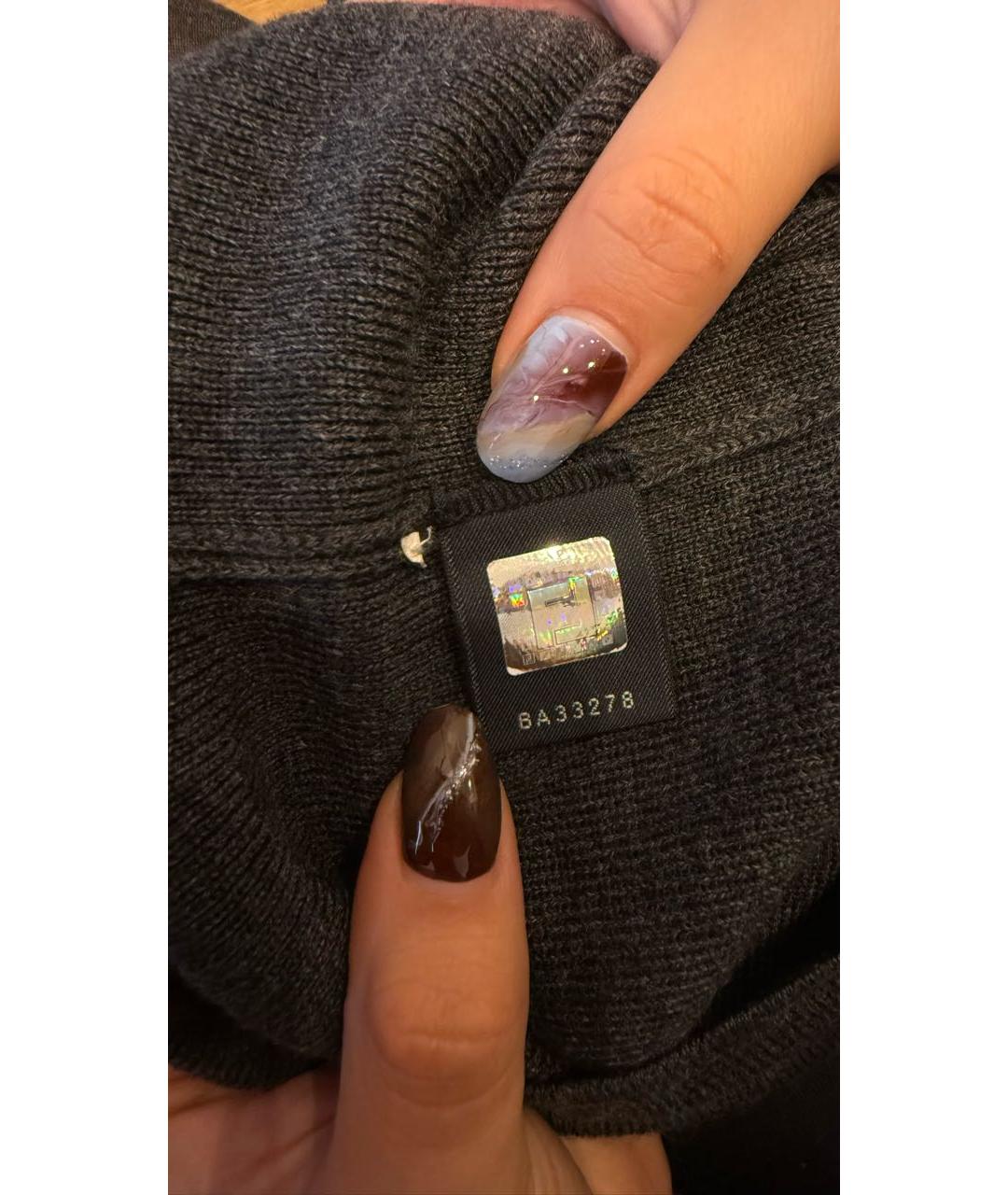 FENDI Черное шерстяное повседневное платье, фото 5