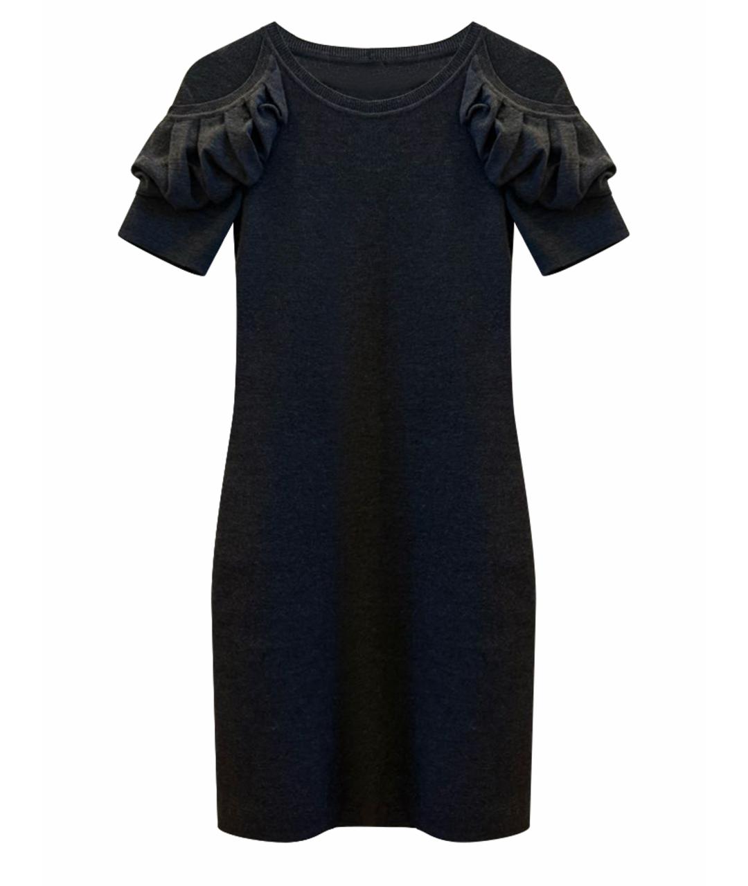 FENDI Черное шерстяное повседневное платье, фото 7