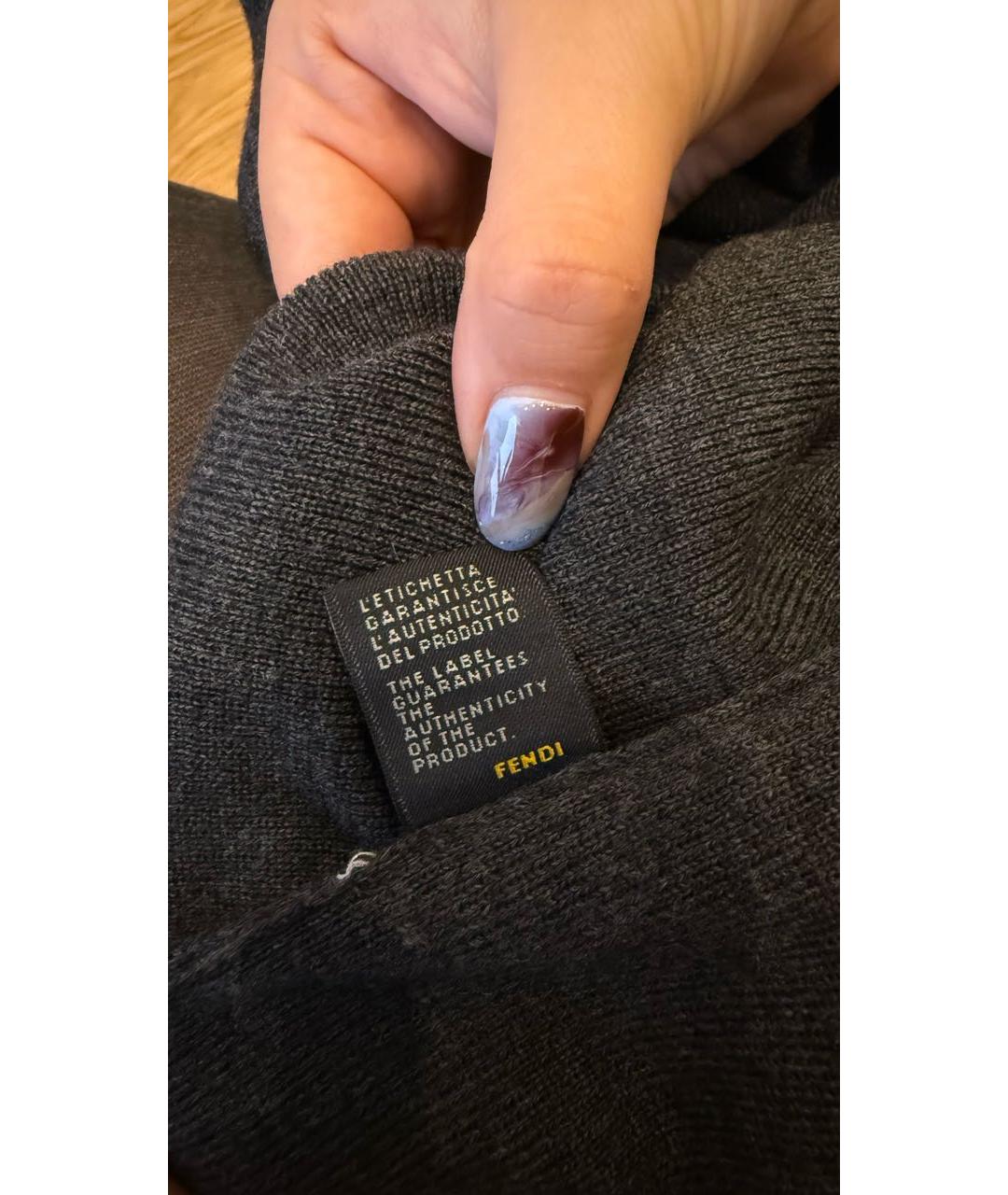 FENDI Черное шерстяное повседневное платье, фото 6