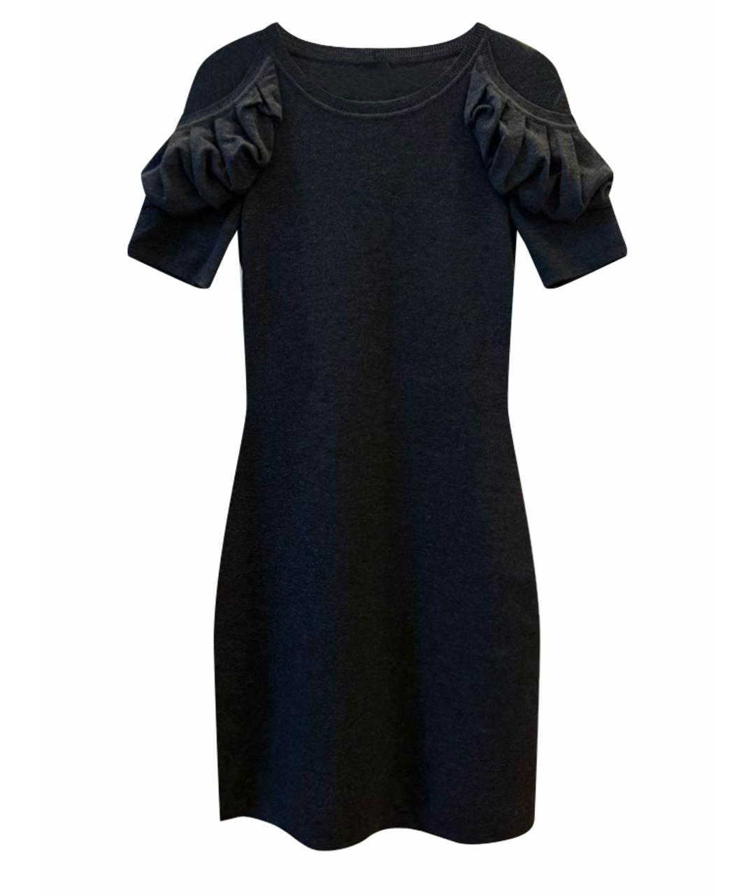 FENDI Черное шерстяное повседневное платье, фото 1