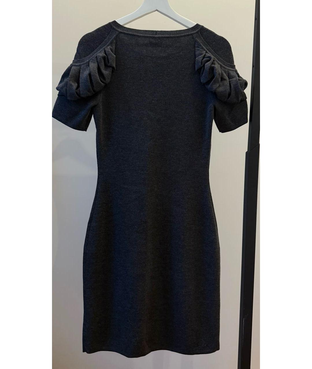 FENDI Черное шерстяное повседневное платье, фото 2