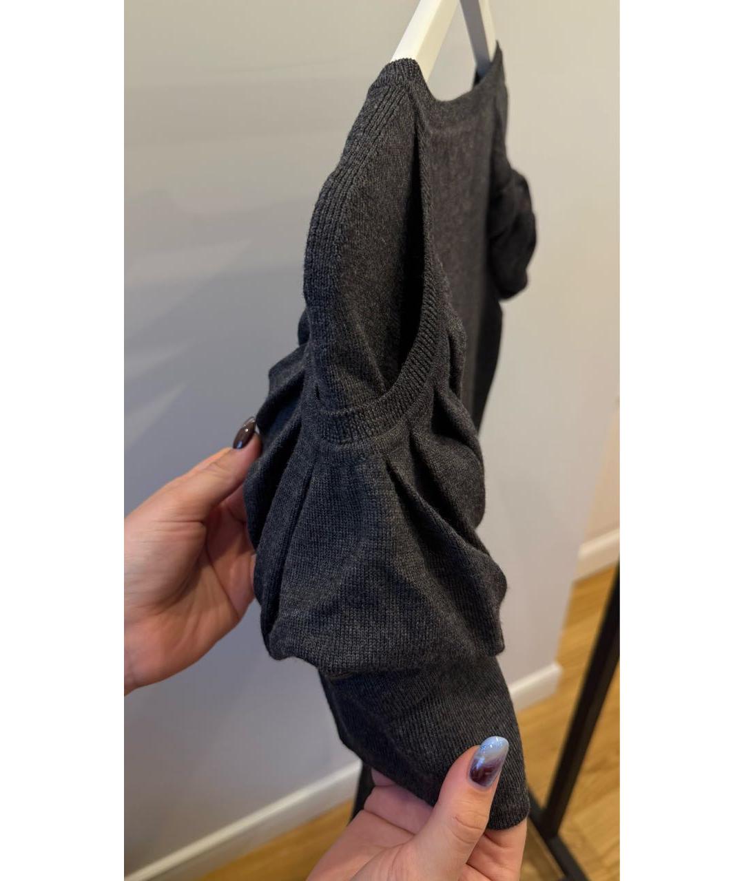 FENDI Черное шерстяное повседневное платье, фото 4