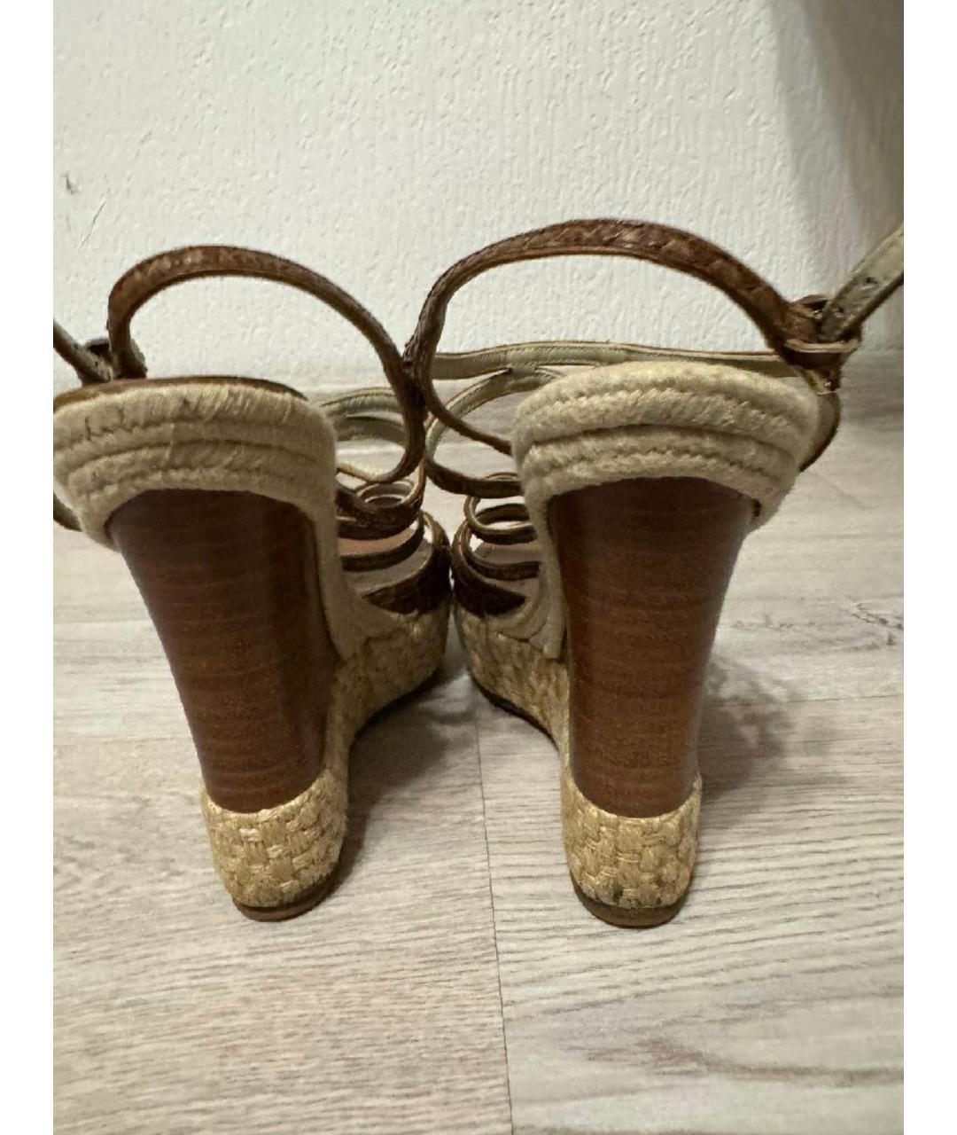 ETRO Коричневые кожаные босоножки, фото 4