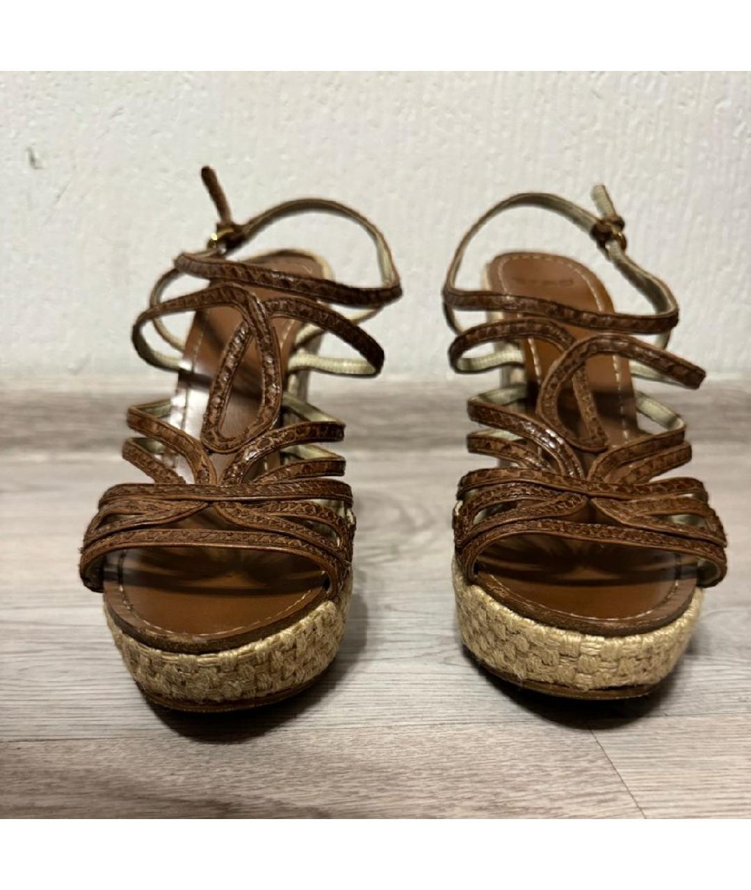 ETRO Коричневые кожаные босоножки, фото 2