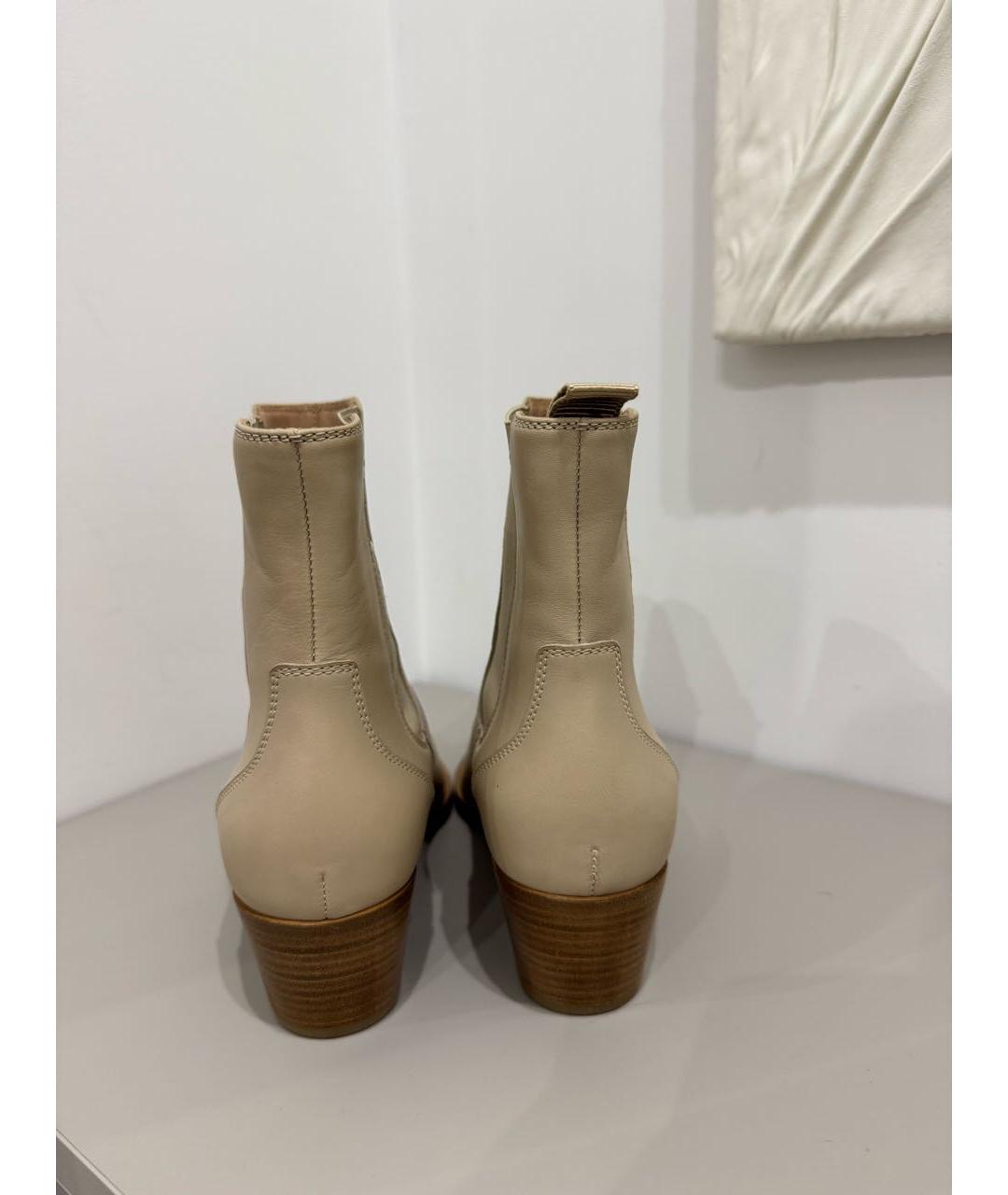 GIANVITO ROSSI Бежевые кожаные ботинки, фото 3