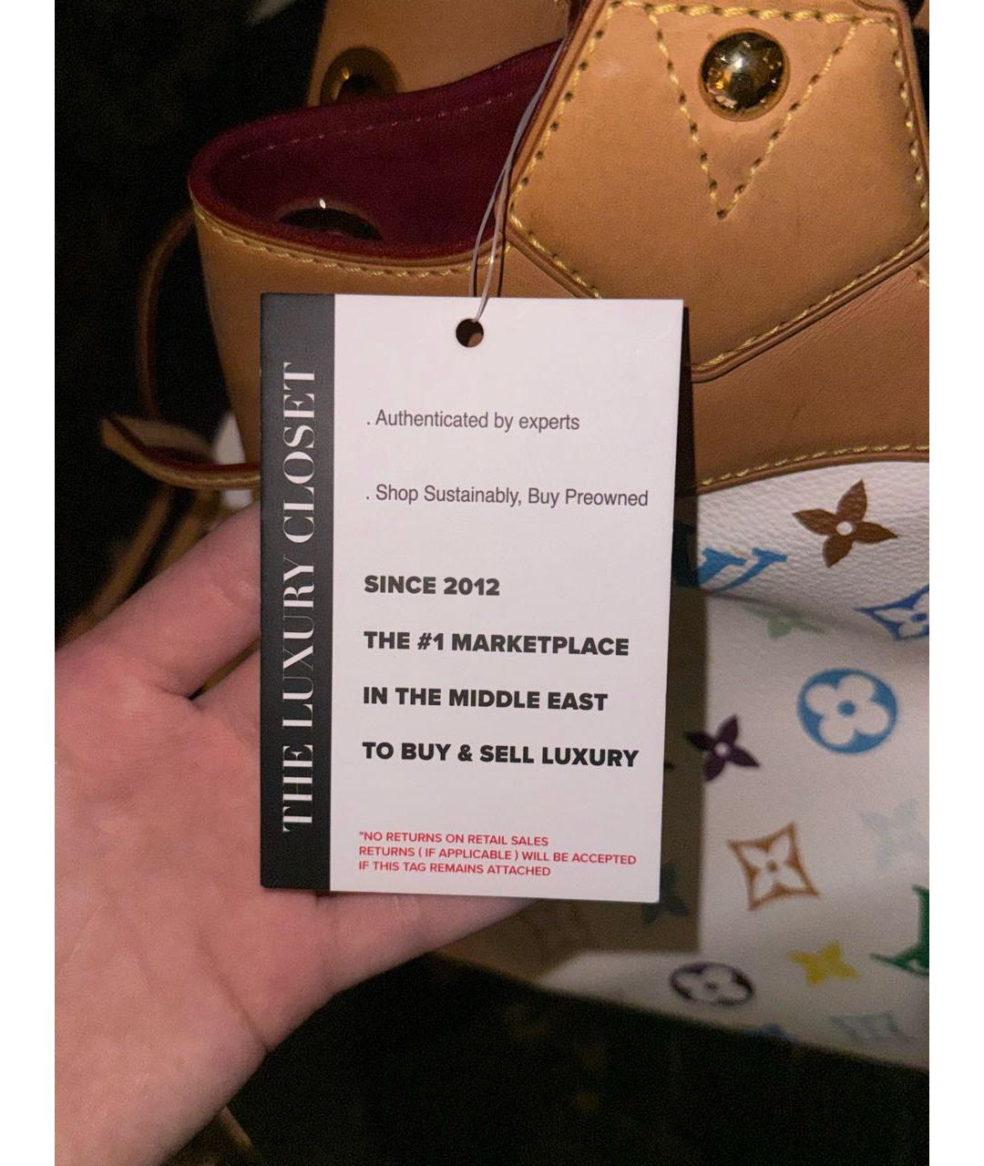 LOUIS VUITTON Белая кожаная сумка тоут, фото 6