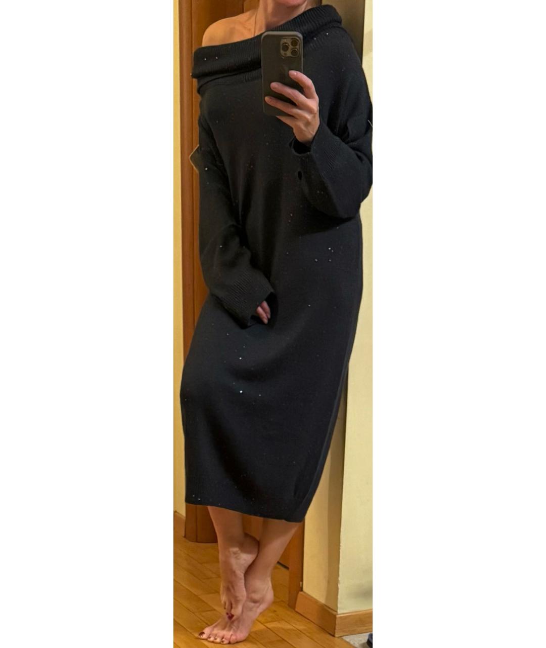 BRUNELLO CUCINELLI Темно-синее кашемировое повседневное платье, фото 6