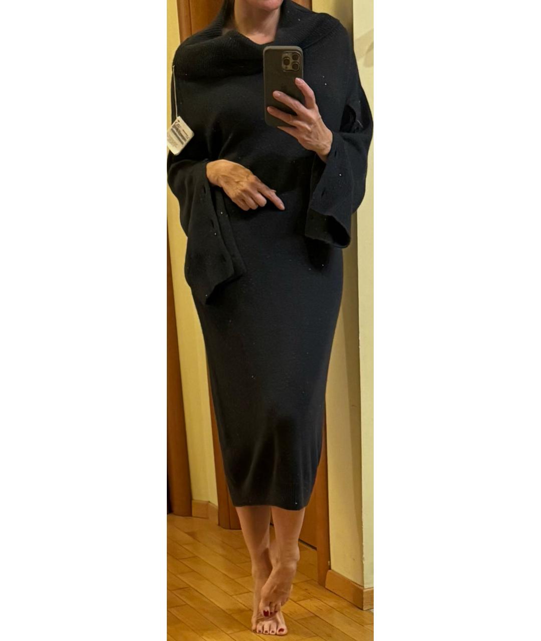 BRUNELLO CUCINELLI Темно-синее кашемировое повседневное платье, фото 7