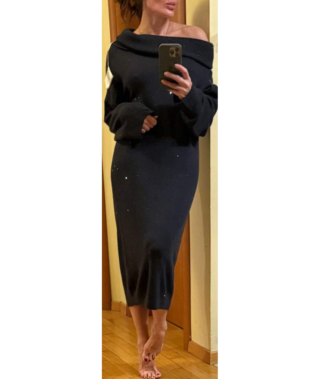 BRUNELLO CUCINELLI Темно-синее кашемировое повседневное платье, фото 8