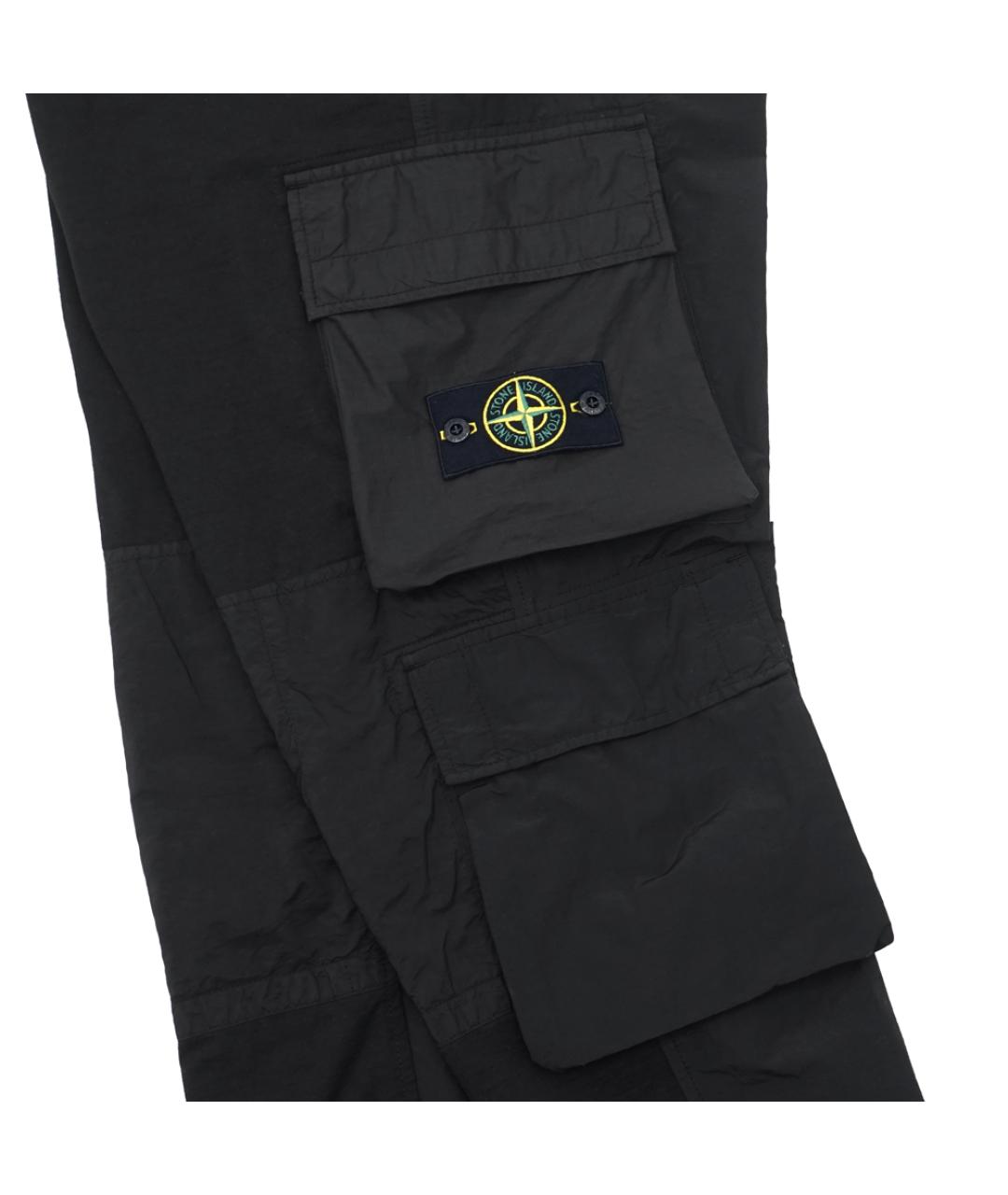 STONE ISLAND Черные полиамидовые повседневные брюки, фото 4