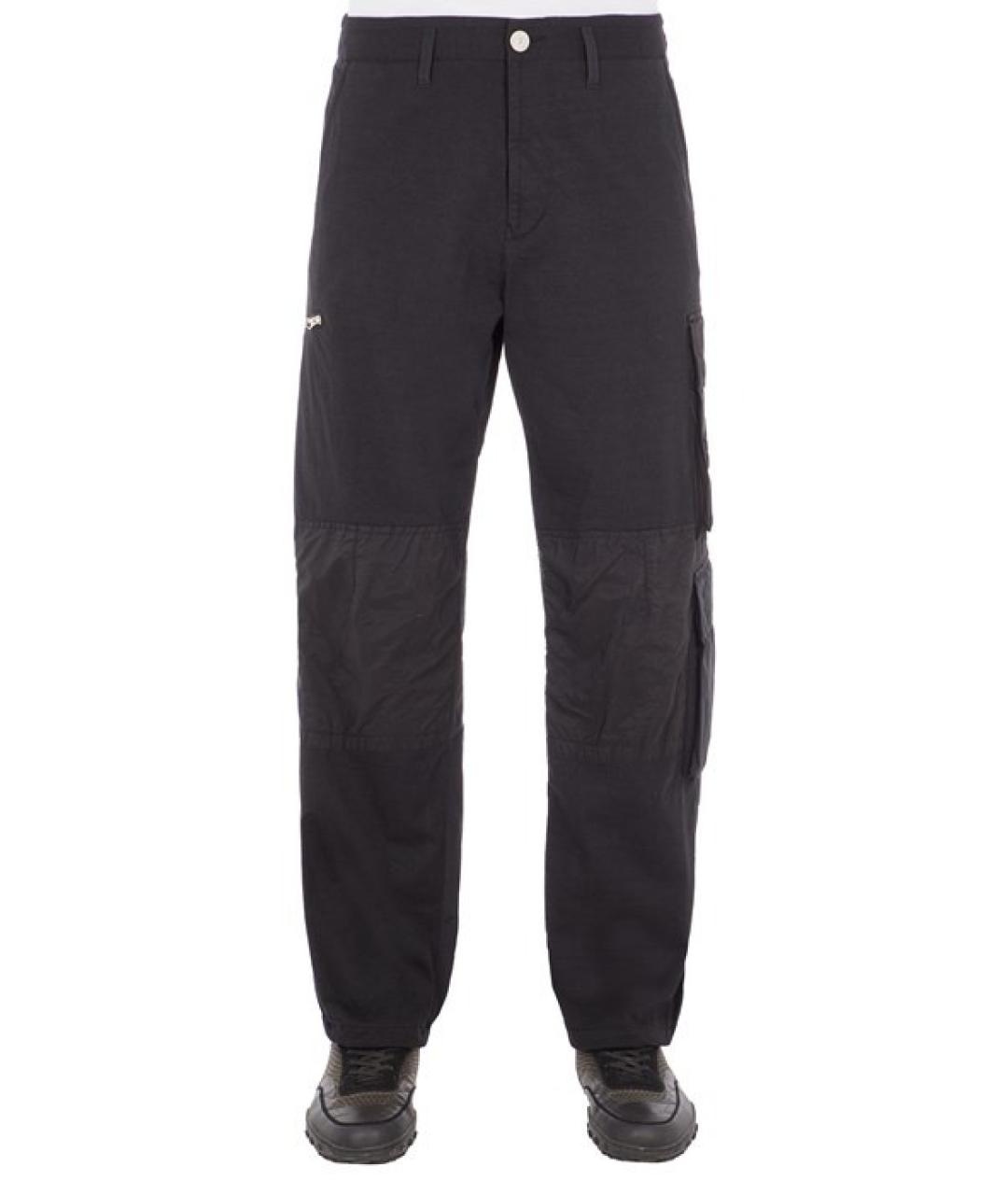 STONE ISLAND Черные полиамидовые повседневные брюки, фото 8