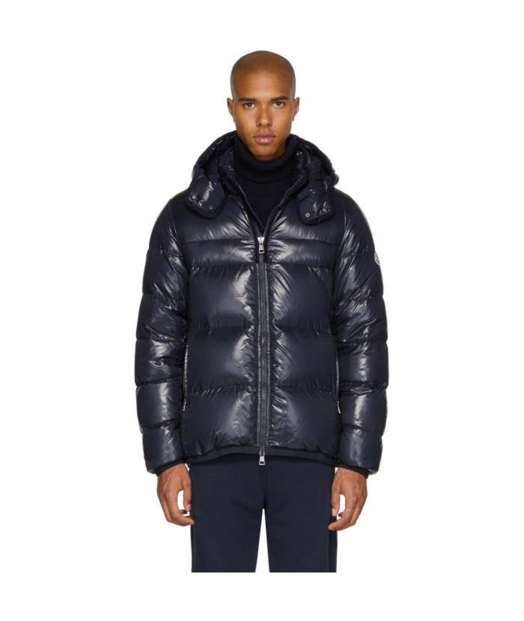 MONCLER Темно-синий пуховик, фото 2