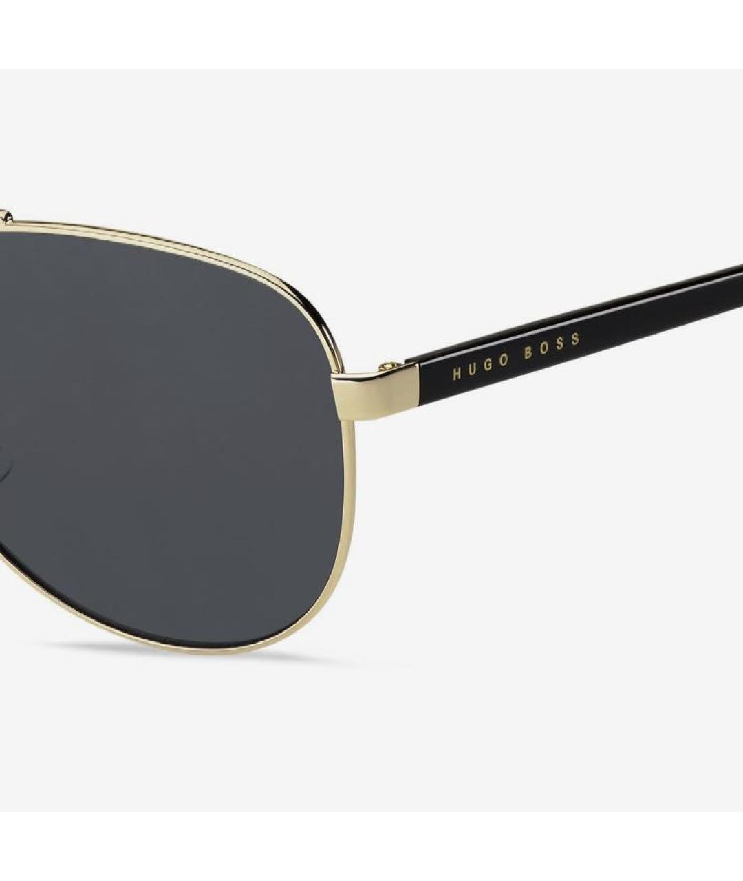 HUGO BOSS Золотые металлические солнцезащитные очки, фото 3