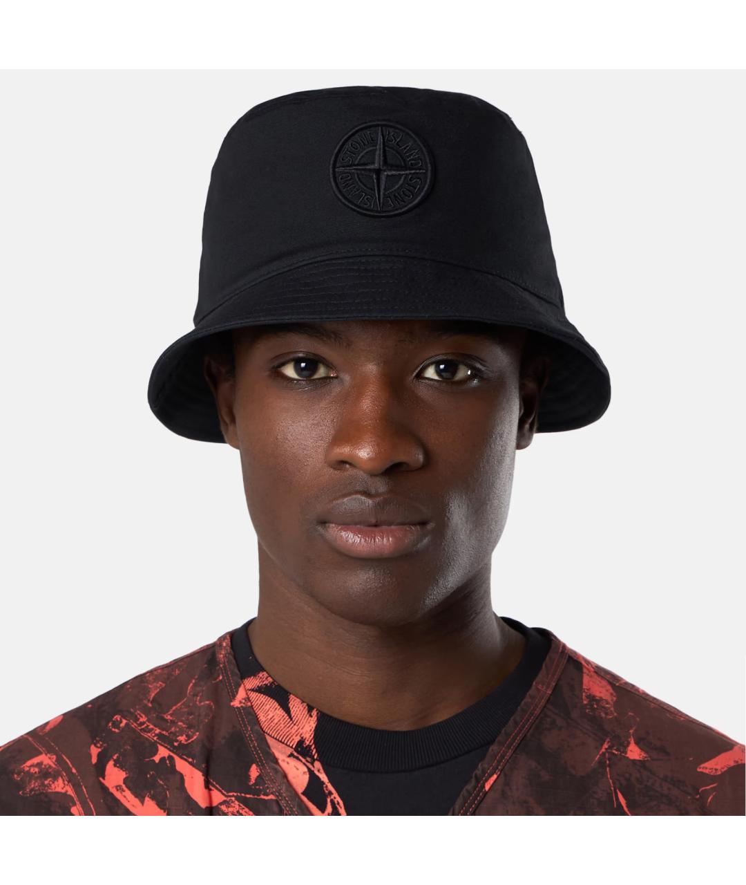 STONE ISLAND Черная хлопковая шляпа, фото 4