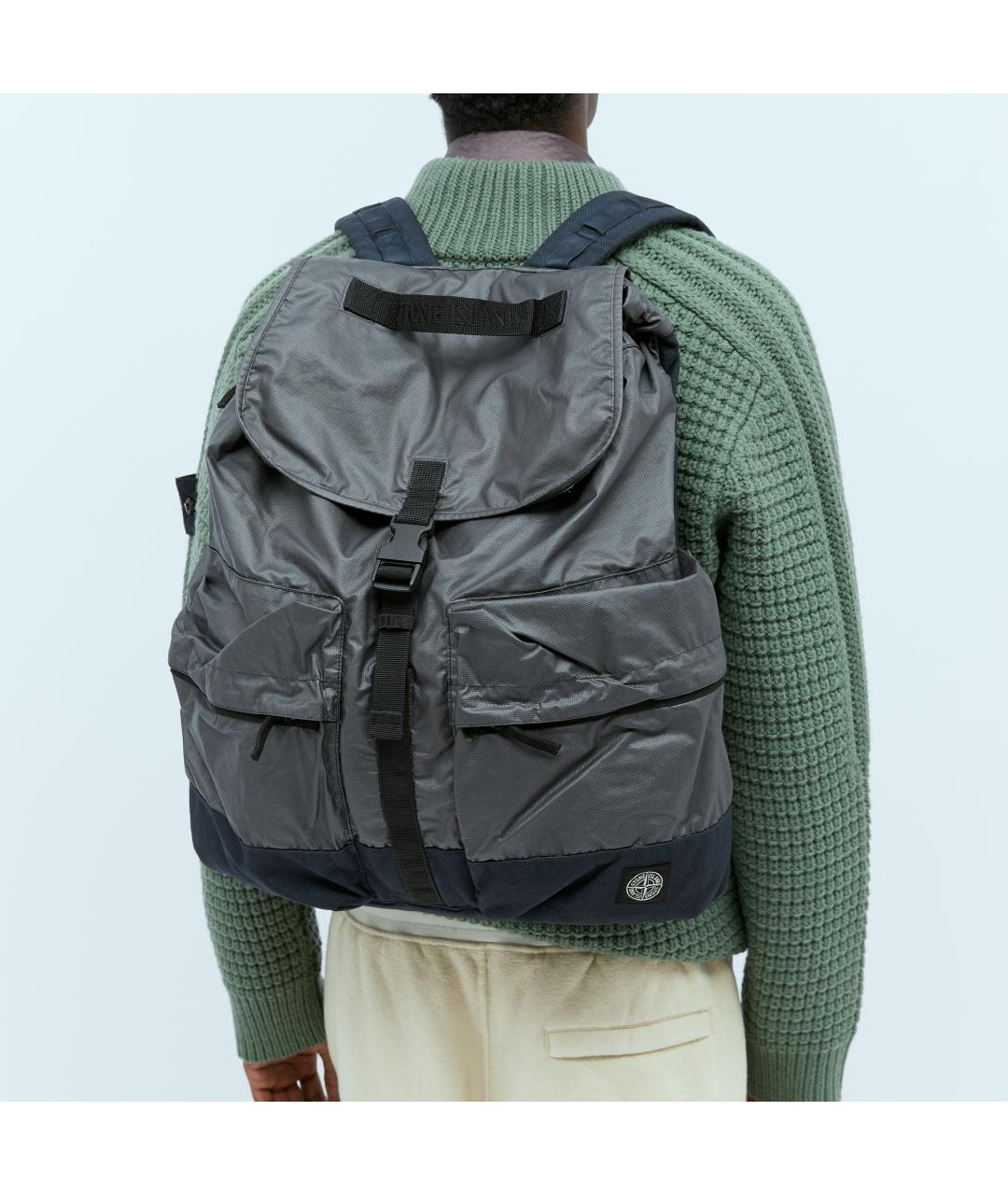 STONE ISLAND Серый рюкзак, фото 9