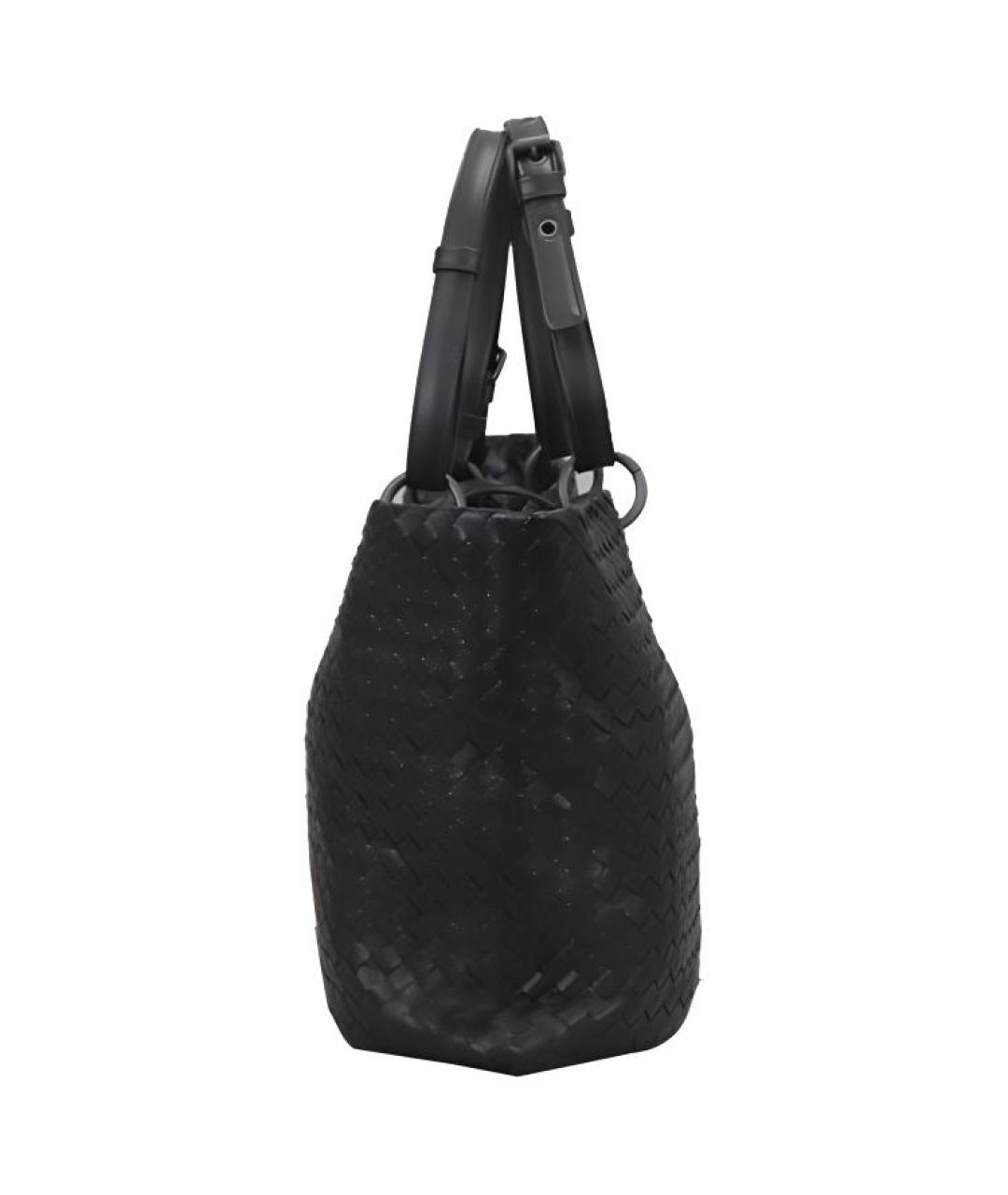 BOTTEGA VENETA Черная кожаная сумка через плечо, фото 3