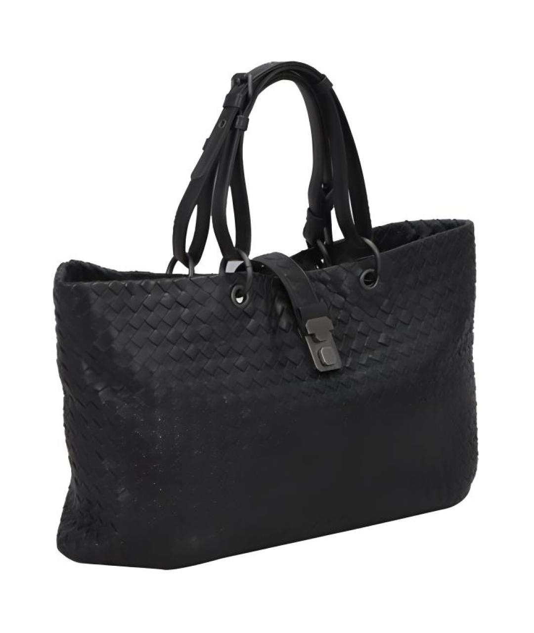 BOTTEGA VENETA Черная кожаная сумка через плечо, фото 4