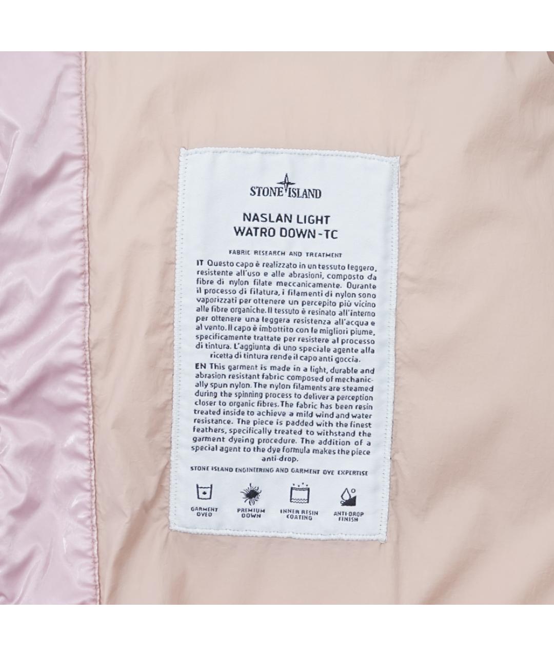 STONE ISLAND Розовый полиамидовый пуховик, фото 5