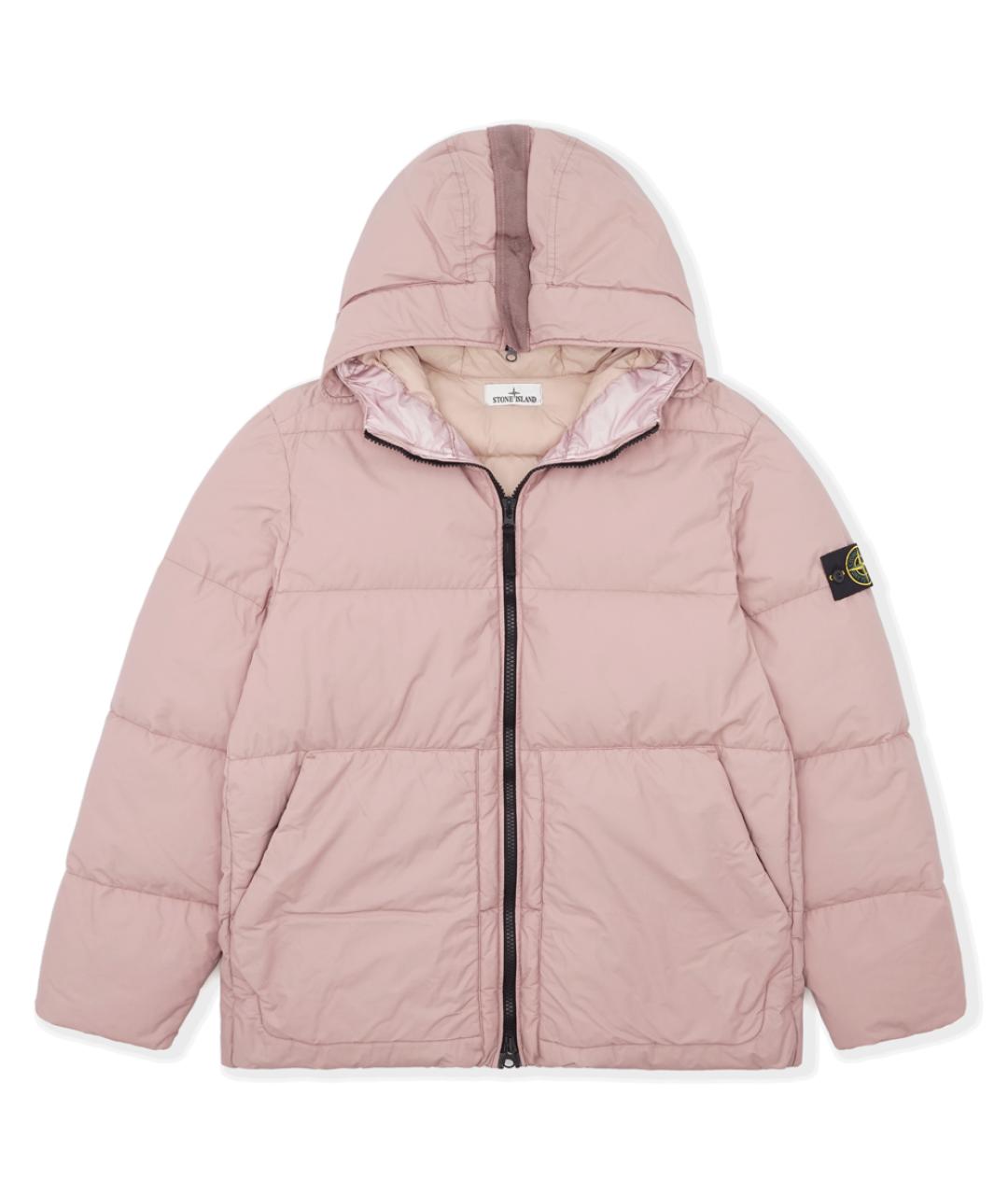 STONE ISLAND Розовый полиамидовый пуховик, фото 1