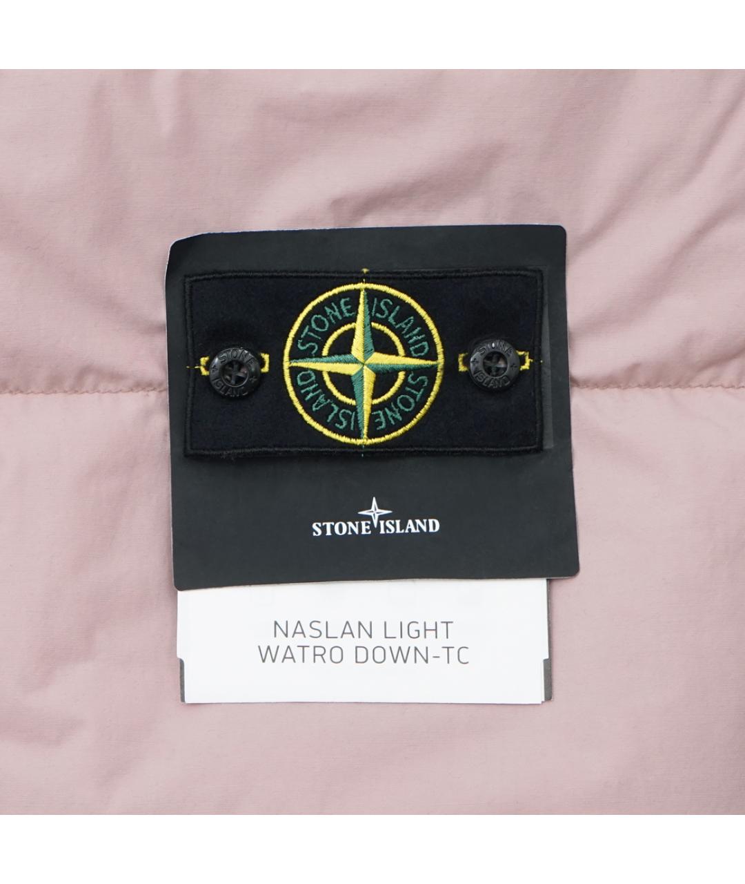 STONE ISLAND Розовый полиамидовый пуховик, фото 8