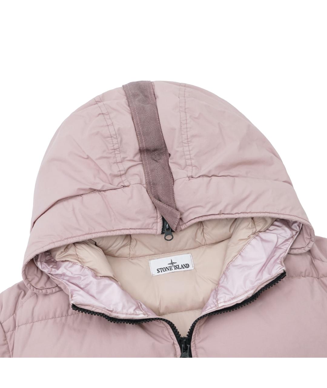 STONE ISLAND Розовый полиамидовый пуховик, фото 2