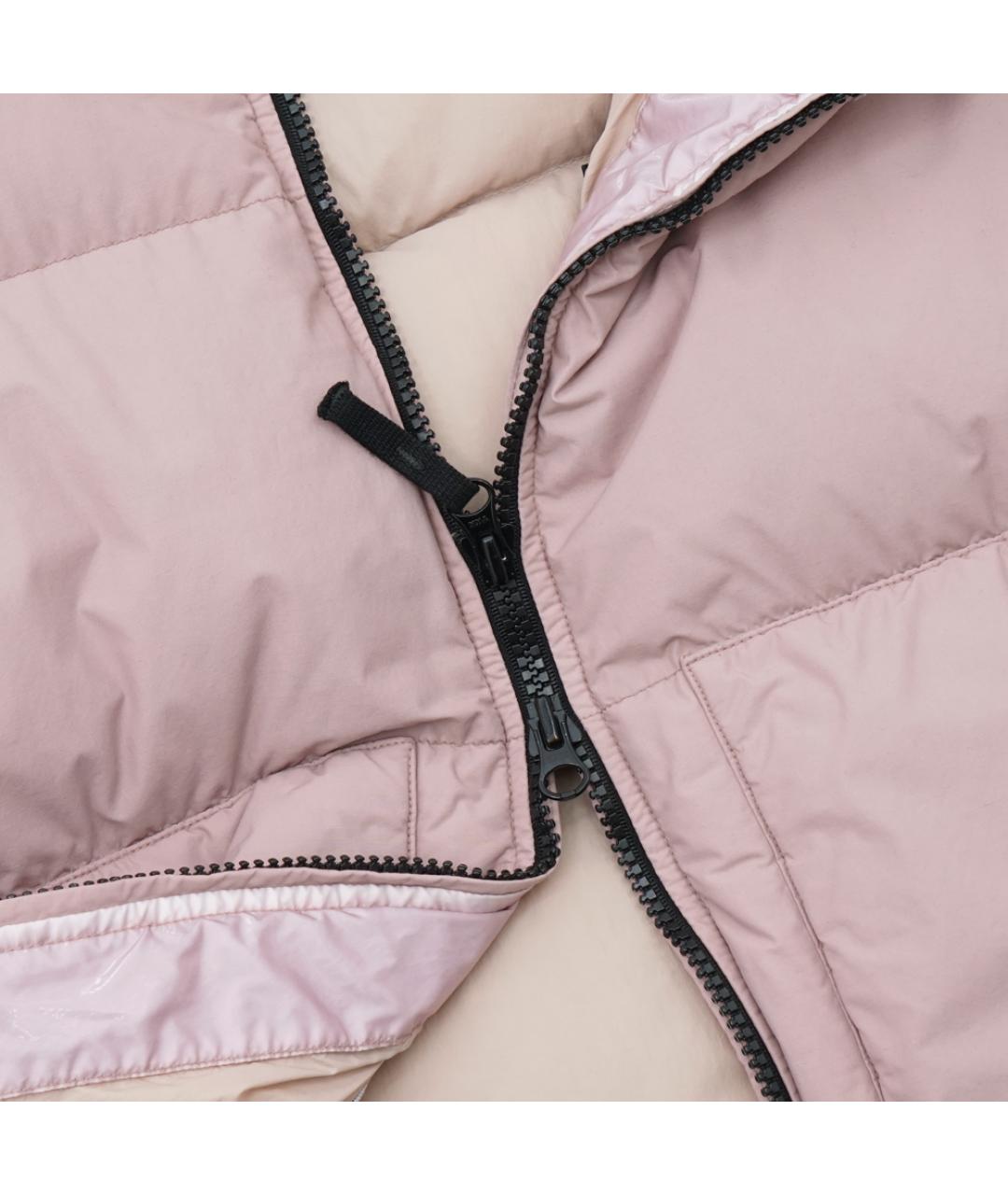 STONE ISLAND Розовый полиамидовый пуховик, фото 4