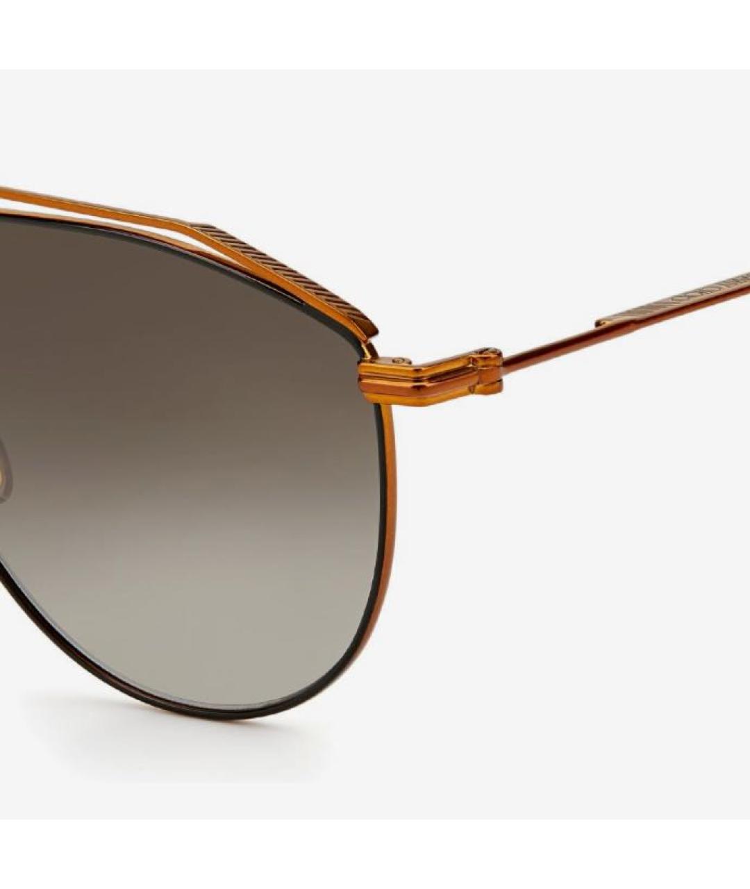 JIMMY CHOO Коричневые металлические солнцезащитные очки, фото 5