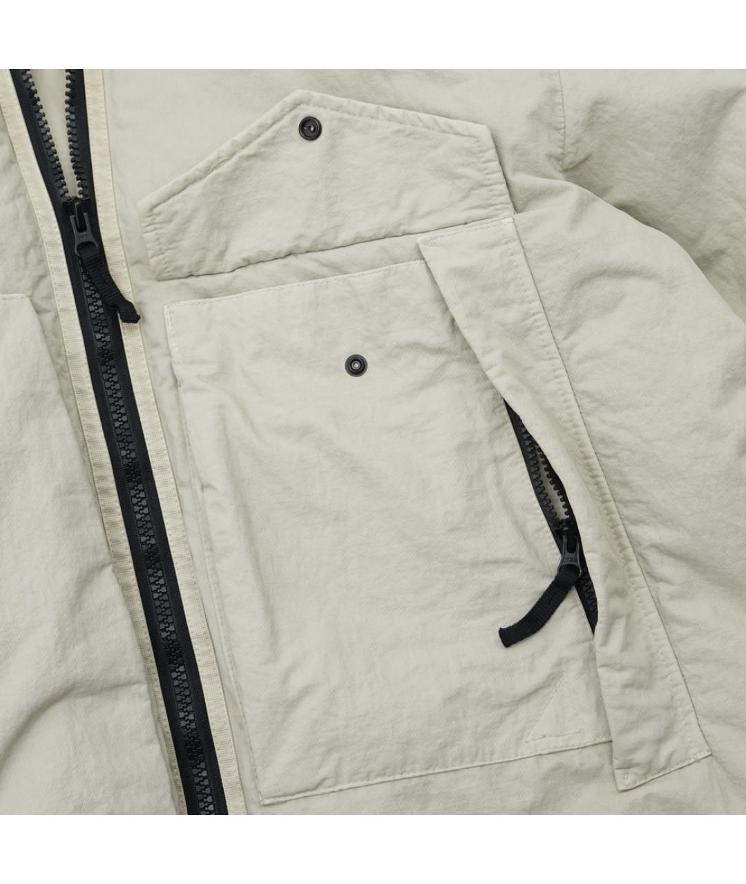 STONE ISLAND Бежевый полиамидовый пуховик, фото 5