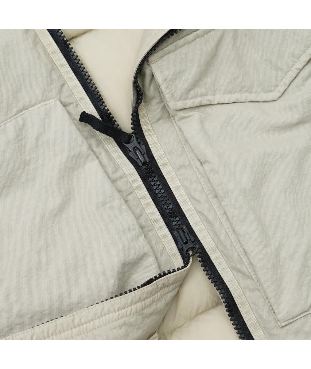 STONE ISLAND Бежевый полиамидовый пуховик, фото 6