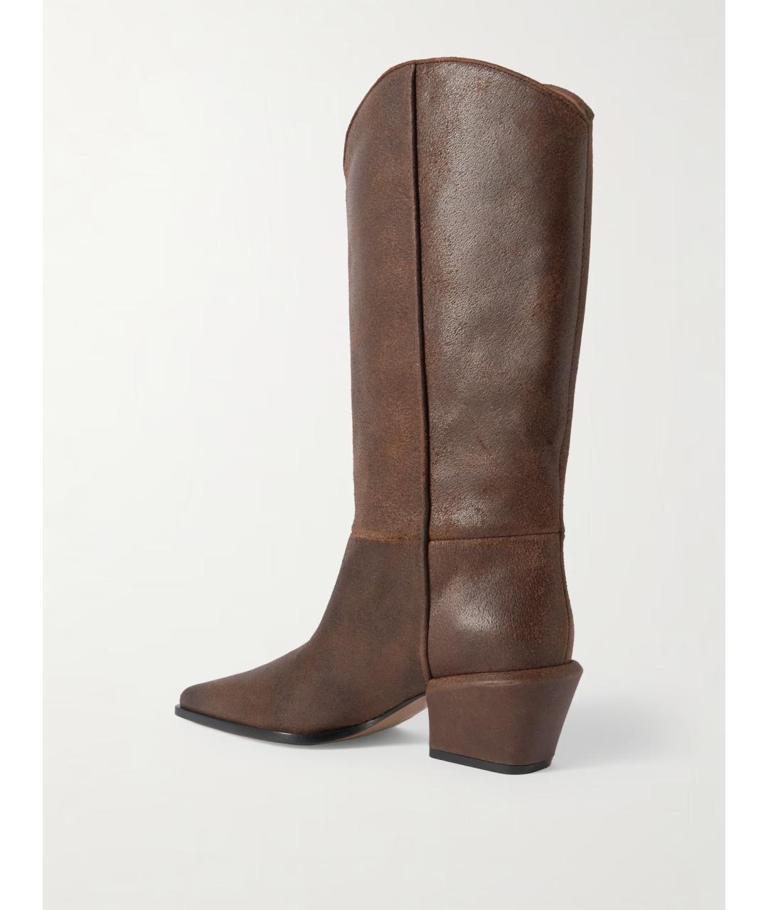 PARIS TEXAS Коричневые кожаные сапоги, фото 3