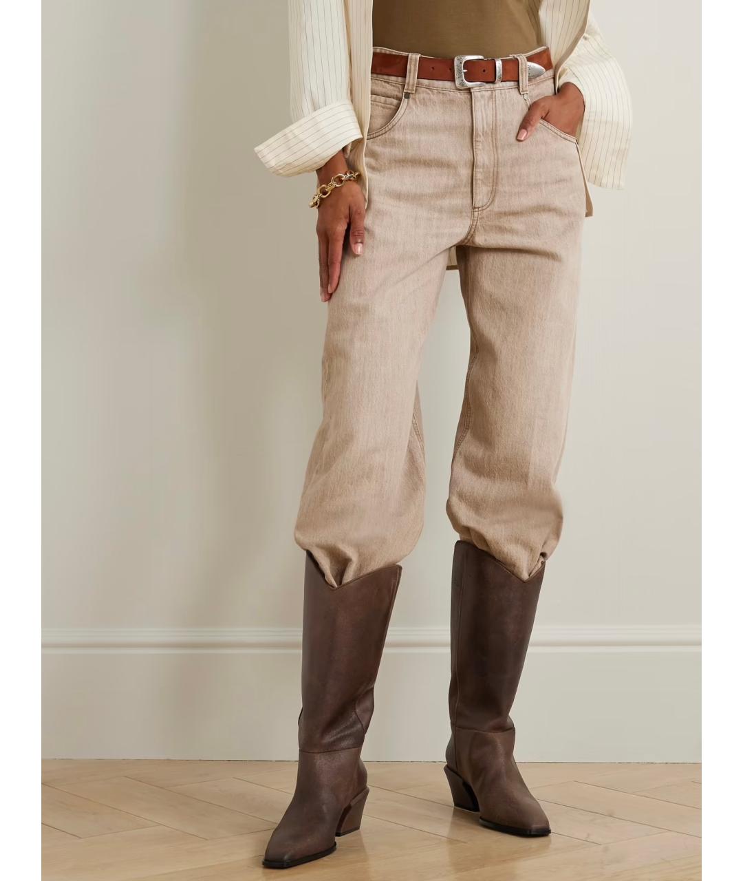 PARIS TEXAS Коричневые кожаные сапоги, фото 2