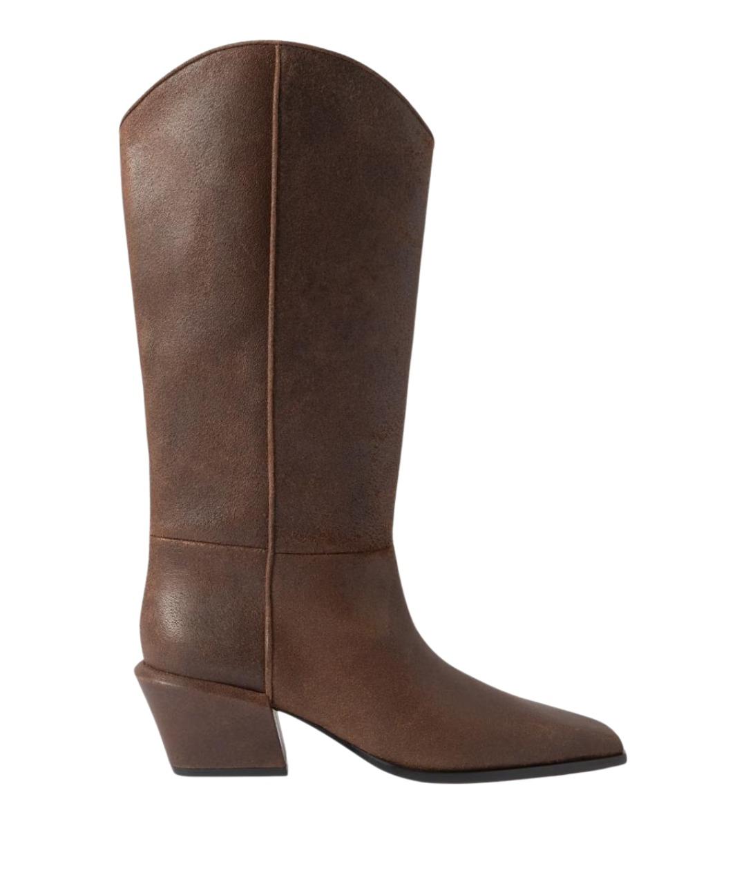 PARIS TEXAS Коричневые кожаные сапоги, фото 1