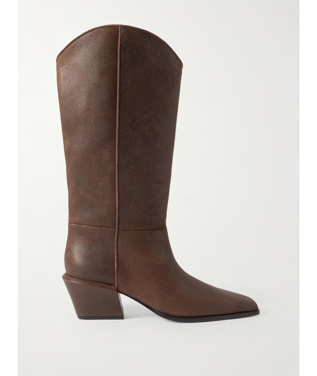 PARIS TEXAS Коричневые кожаные сапоги, фото 4