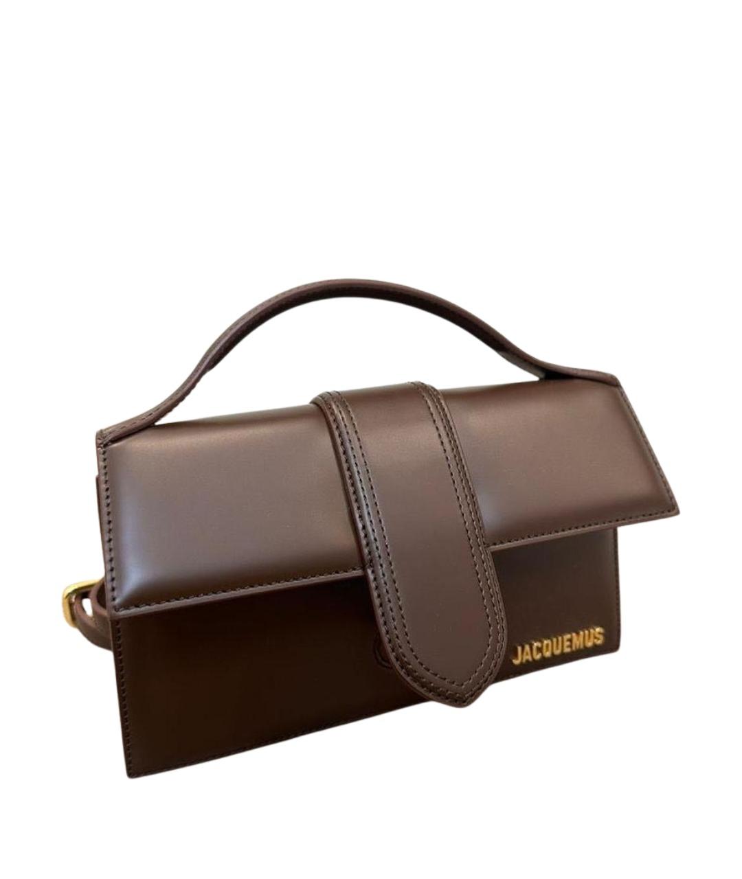 JACQUEMUS Коричневая кожаная сумка через плечо, фото 1