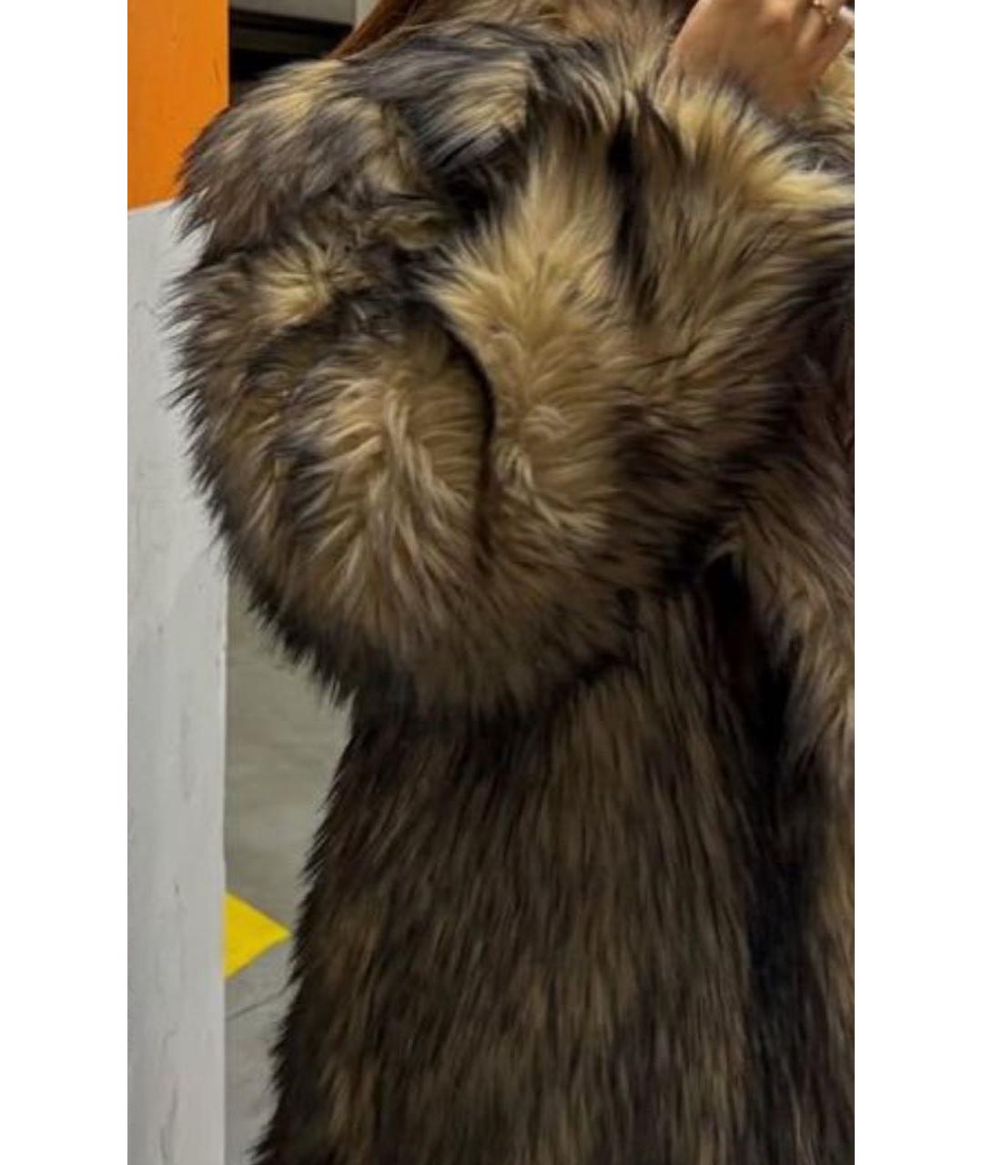 PACO RABANNE Коричневая меховая шуба, фото 3