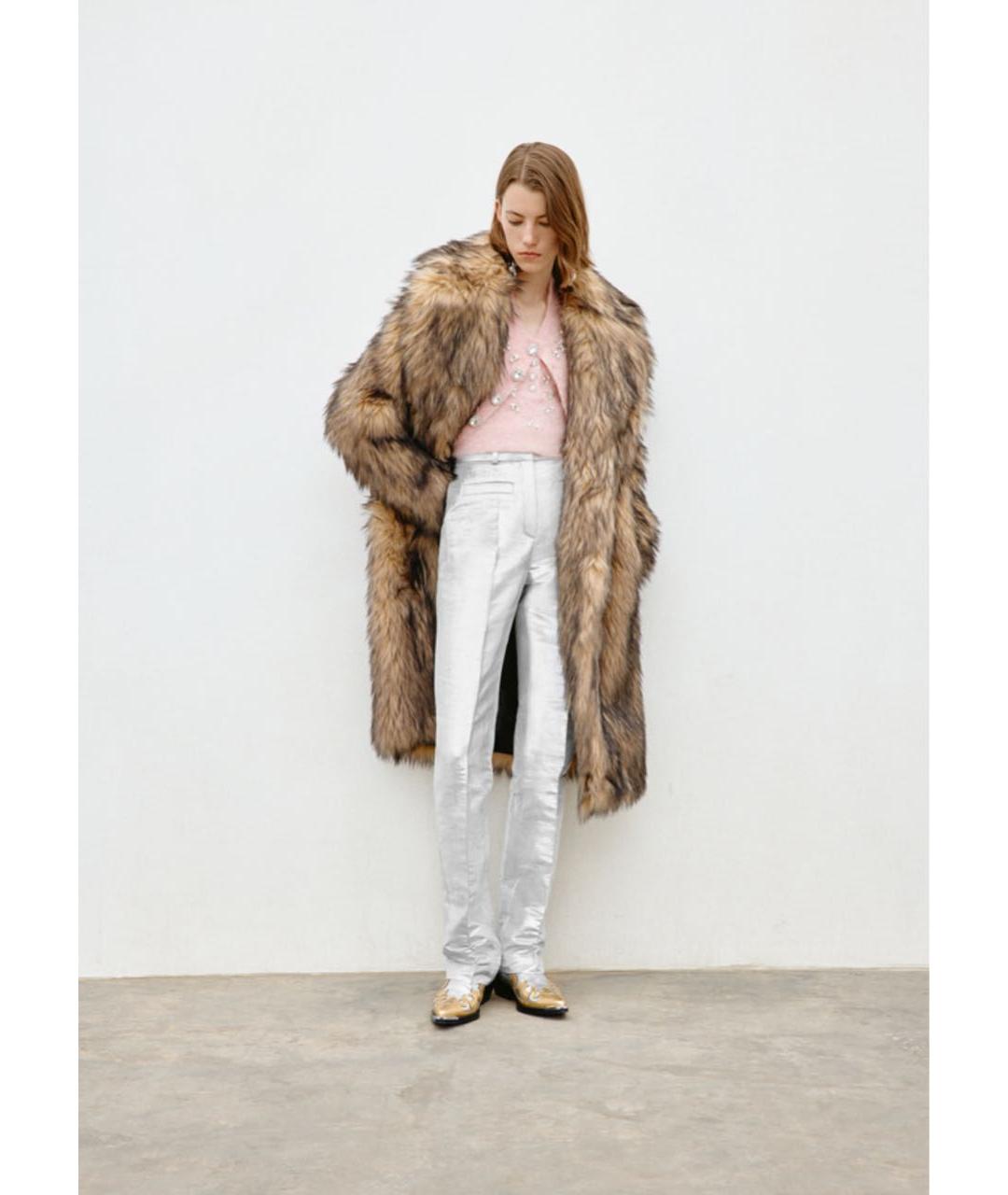 PACO RABANNE Коричневая меховая шуба, фото 6