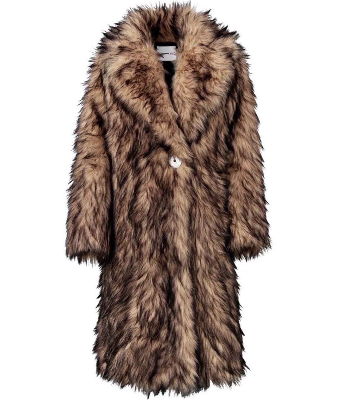 PACO RABANNE Коричневая меховая шуба, фото 1