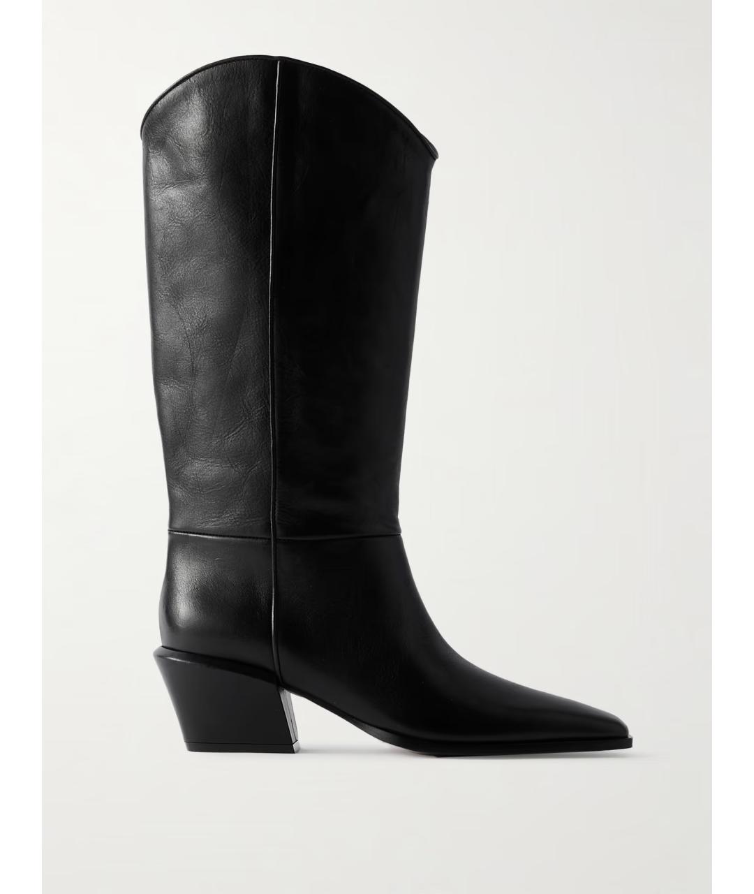 PARIS TEXAS Черные кожаные сапоги, фото 5