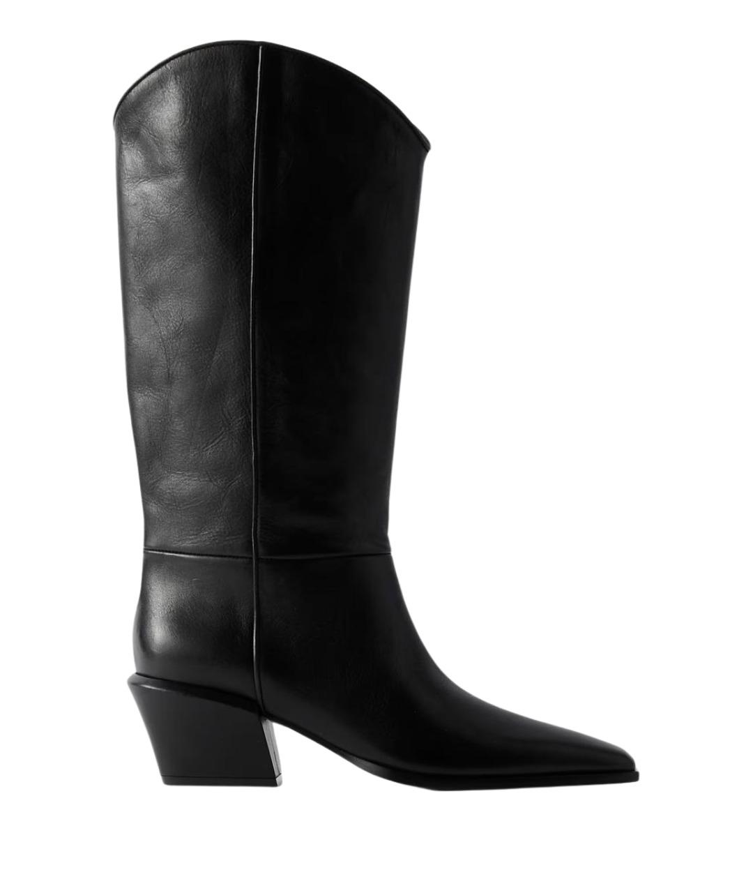 PARIS TEXAS Черные кожаные сапоги, фото 1