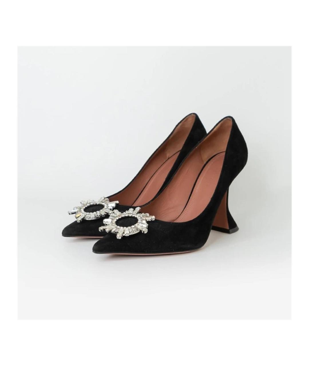 Amina Muaddi Черные замшевые туфли, фото 2