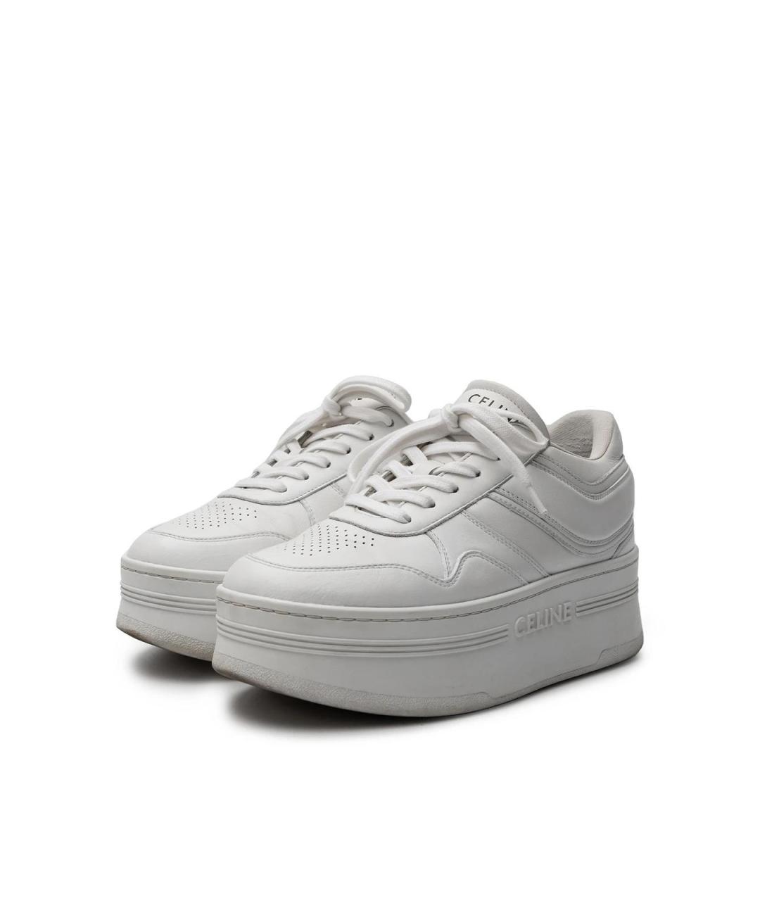 CELINE Белые кожаные кеды, фото 3