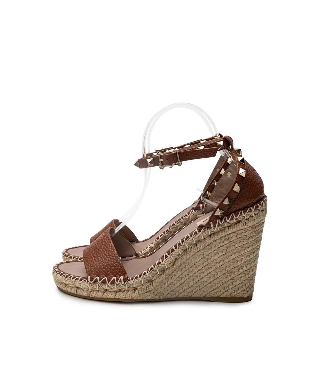 VALENTINO Коричневые кожаные босоножки, фото 5