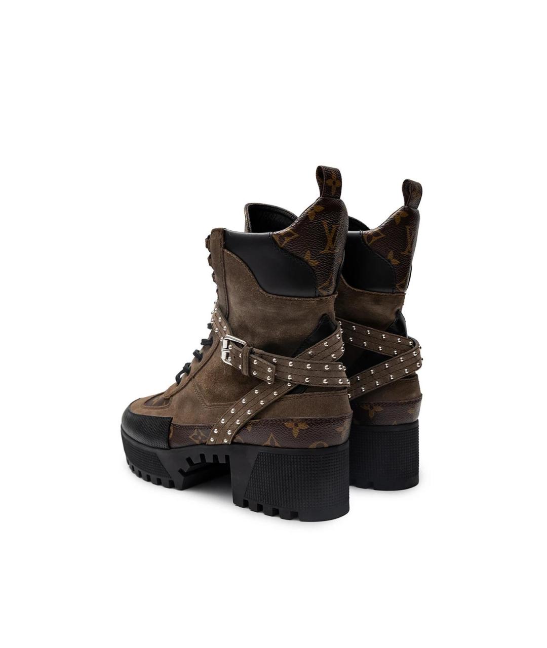 LOUIS VUITTON Коричневые замшевые ботинки, фото 3