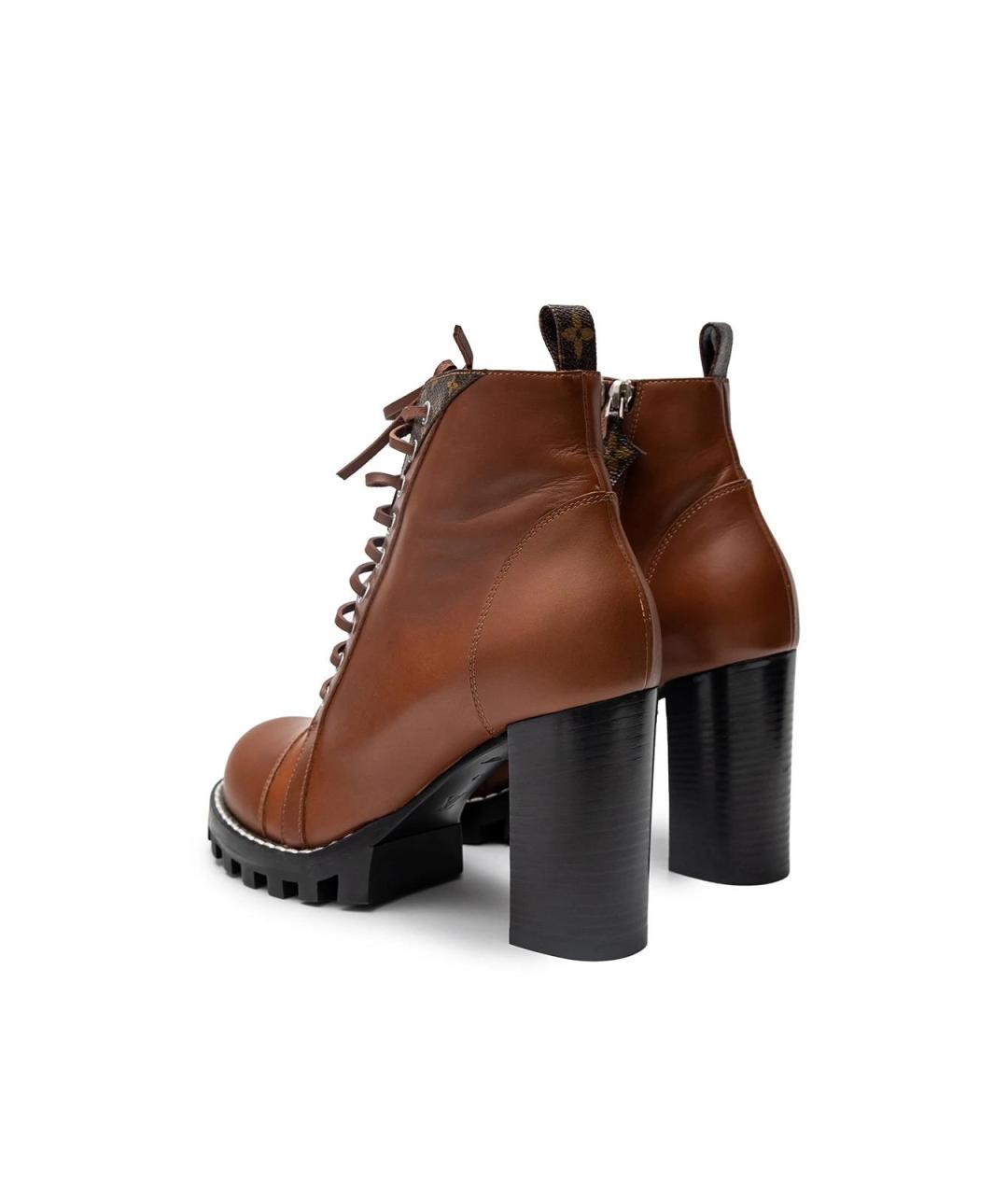 LOUIS VUITTON Коричневые кожаные ботильоны, фото 3