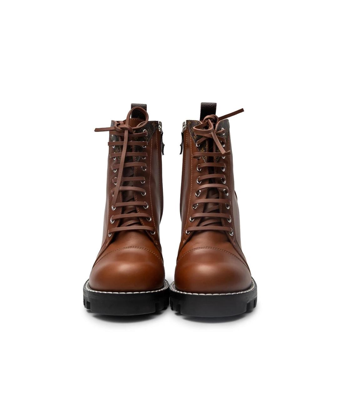 LOUIS VUITTON Коричневые кожаные ботильоны, фото 4