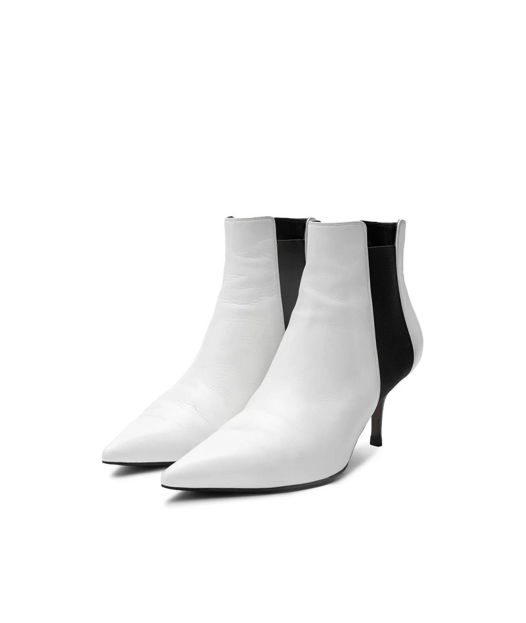 CELINE Белые кожаные ботильоны, фото 2