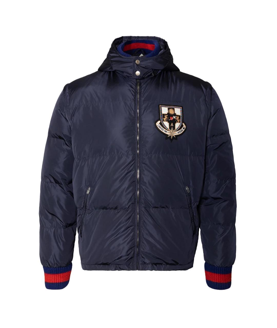 GUCCI Синий полиэстеровый пуховик, фото 1