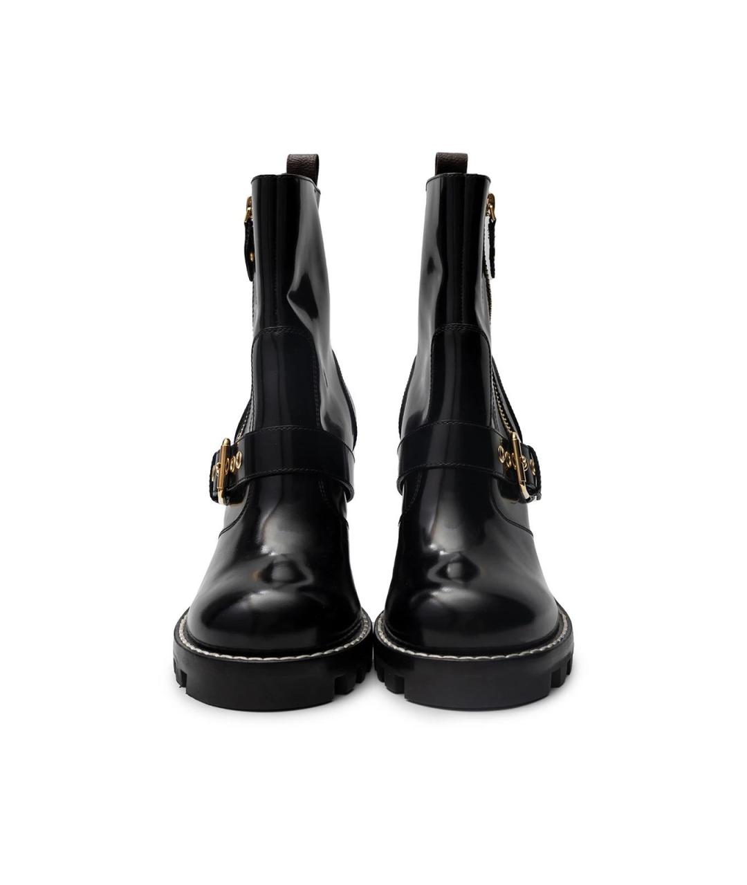 LOUIS VUITTON Черные кожаные ботильоны, фото 4